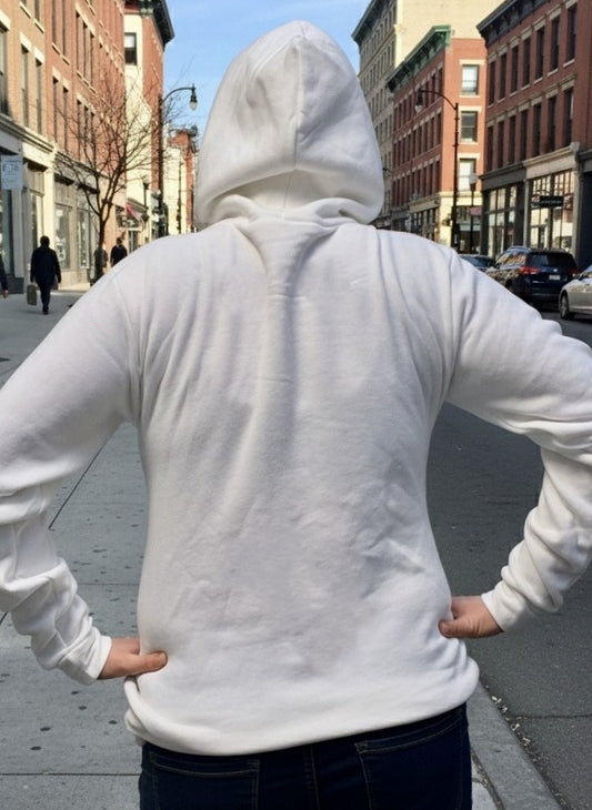 Hoodie - Pullover with DE Shape Language Logo - White