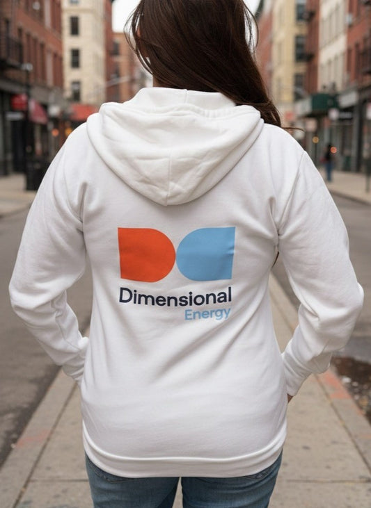 Hoodie - Zip Up with Butterfly Logo - White