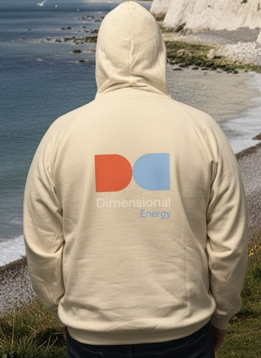Hoodie - Zip Up with DE Butterfly Logo - Ivory