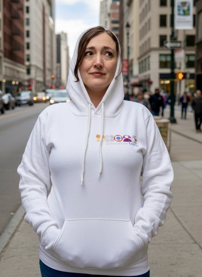Hoodie - Pullover with DE Shape Language Logo - White