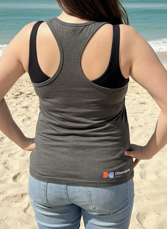 Tank Top - Racerback with DE Surf Logo - Grey