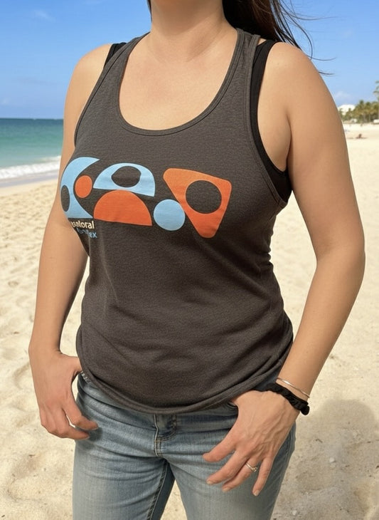 Tank Top - Racerback with DE Surf Logo - Grey