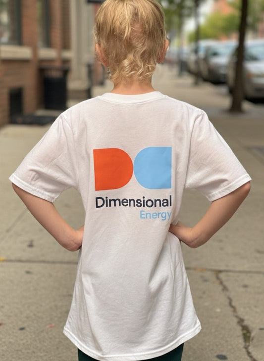 T Shirt - Crew Neck with DE Butterly Logo - White